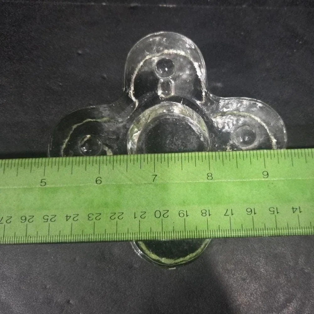 Blenko Mid Century‎ Candle Holder, Handmade Clear Art Glass, Vintage Home Decor